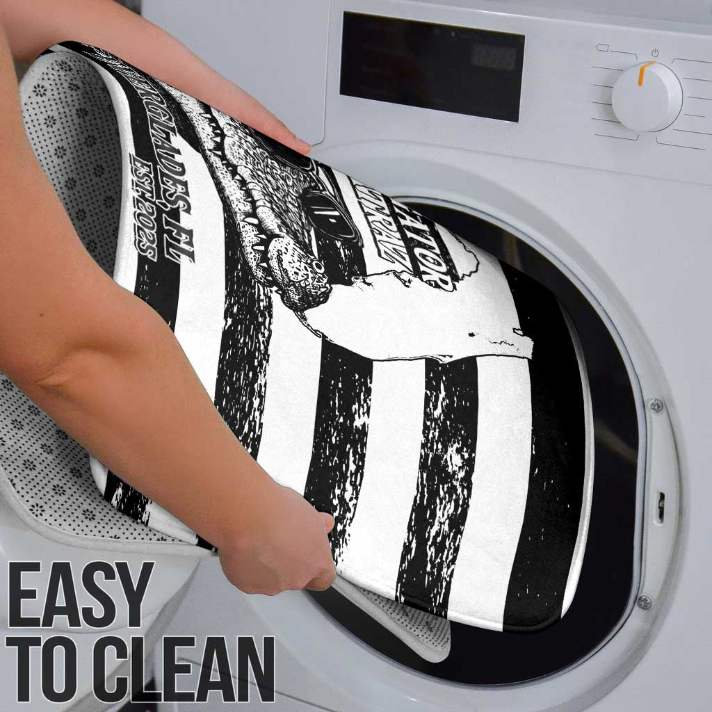 Alligator Alcatraz Bathroom Set Cool Gator Everglades USA Grunge Flag - Wonder Print Shop