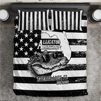 Alligator Alcatraz Bedding Set Cool Gator Everglades USA Grunge Flag - Wonder Print Shop