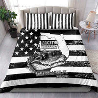 Alligator Alcatraz Bedding Set Cool Gator Everglades USA Grunge Flag - Wonder Print Shop