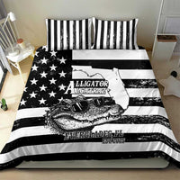 Alligator Alcatraz Bedding Set Cool Gator Everglades USA Grunge Flag - Wonder Print Shop