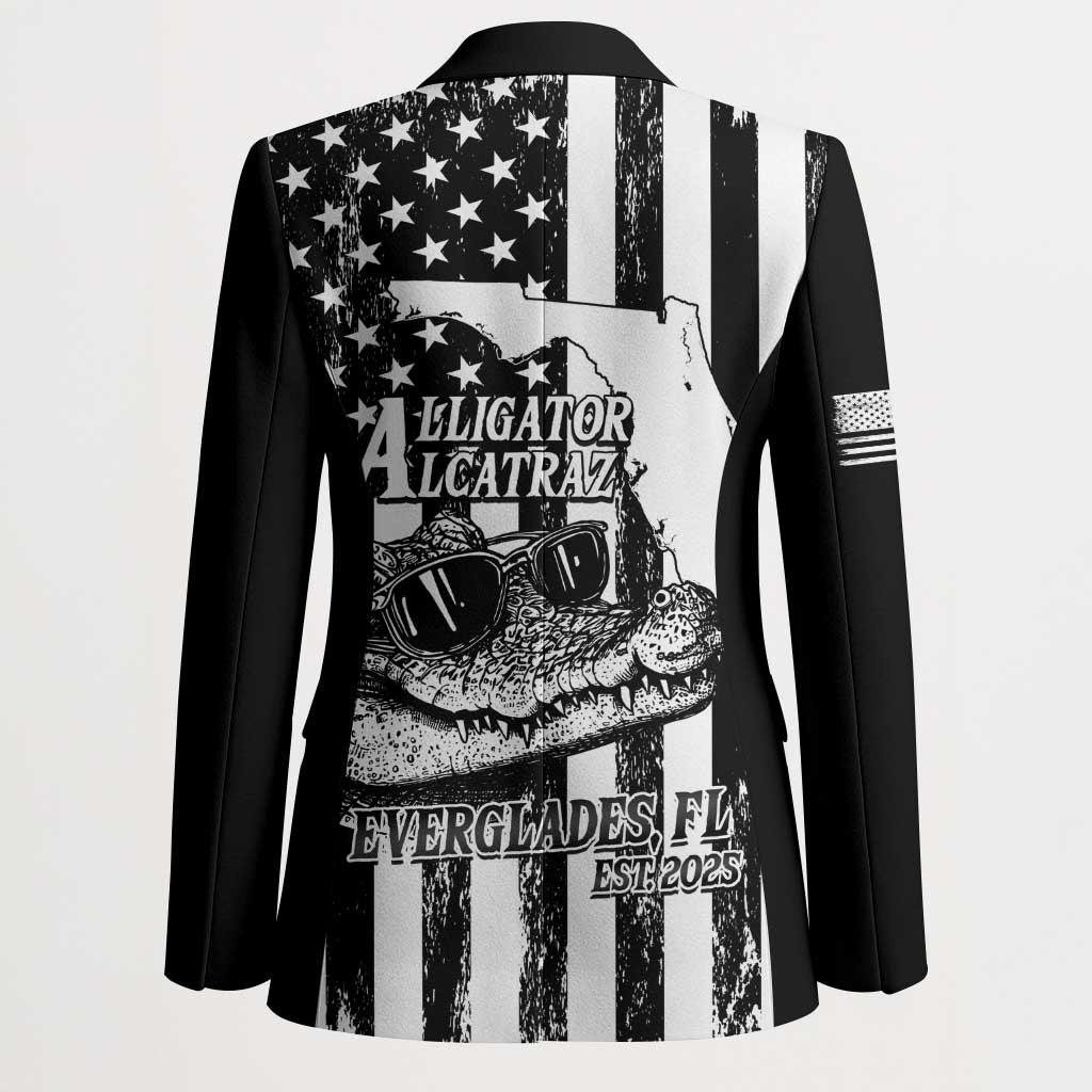 Alligator Alcatraz Blazer Cool Gator Everglades USA Grunge Flag - Wonder Print Shop