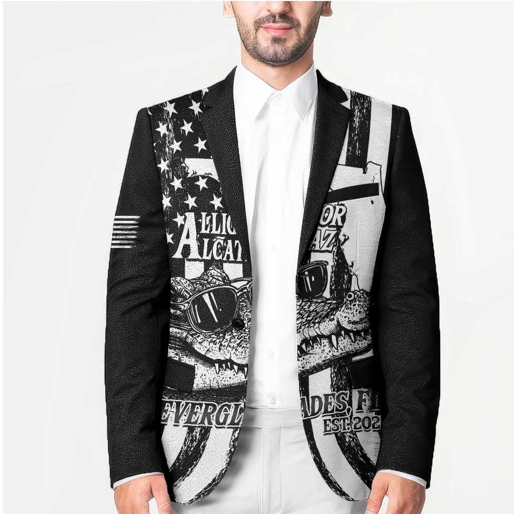 Alligator Alcatraz Blazer Cool Gator Everglades USA Grunge Flag - Wonder Print Shop