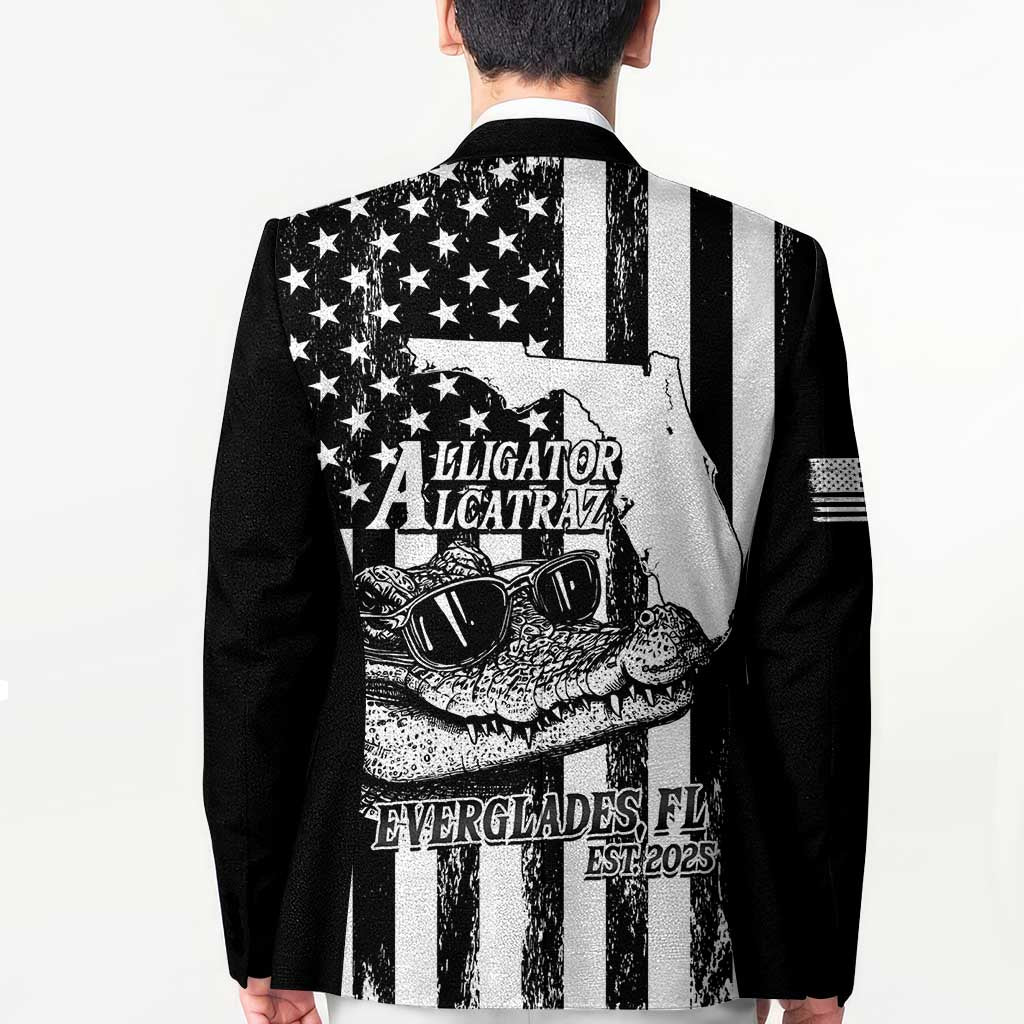 Alligator Alcatraz Blazer Cool Gator Everglades USA Grunge Flag - Wonder Print Shop