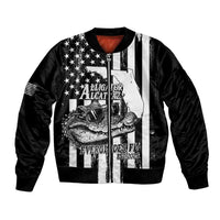 Alligator Alcatraz Bomber Jacket Cool Gator Everglades USA Grunge Flag - Wonder Print Shop