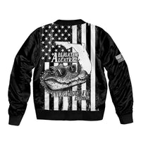 Alligator Alcatraz Bomber Jacket Cool Gator Everglades USA Grunge Flag - Wonder Print Shop