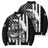 Alligator Alcatraz Bomber Puffer Jacket Cool Gator Everglades USA Grunge Flag - Wonder Print Shop