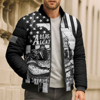 Alligator Alcatraz Bomber Puffer Jacket Cool Gator Everglades USA Grunge Flag - Wonder Print Shop