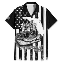 Alligator Alcatraz Family Matching Mermaid Dress and Hawaiian Shirt Cool Gator Everglades USA Grunge Flag - Wonder Print Shop