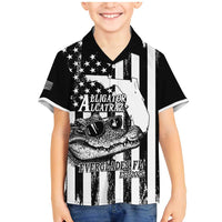 Alligator Alcatraz Family Matching Mermaid Dress and Hawaiian Shirt Cool Gator Everglades USA Grunge Flag - Wonder Print Shop