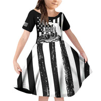 Alligator Alcatraz Family Matching Off Shoulder Short Dress and Hawaiian Shirt Cool Gator Everglades USA Grunge Flag - Wonder Print Shop