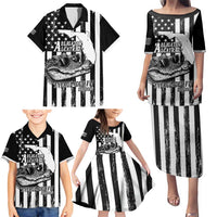 Alligator Alcatraz Family Matching Puletasi and Hawaiian Shirt Cool Gator Everglades USA Grunge Flag - Wonder Print Shop