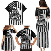 Alligator Alcatraz Family Matching Puletasi and Hawaiian Shirt Cool Gator Everglades USA Grunge Flag - Wonder Print Shop