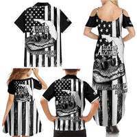 Alligator Alcatraz Family Matching Summer Maxi Dress and Hawaiian Shirt Cool Gator Everglades USA Grunge Flag - Wonder Print Shop
