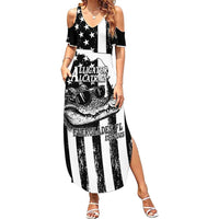 Alligator Alcatraz Family Matching Summer Maxi Dress and Hawaiian Shirt Cool Gator Everglades USA Grunge Flag - Wonder Print Shop