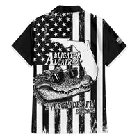 Alligator Alcatraz Hawaiian Shirt Cool Gator Everglades USA Grunge Flag - Wonder Print Shop