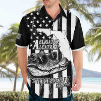 Alligator Alcatraz Hawaiian Shirt Cool Gator Everglades USA Grunge Flag - Wonder Print Shop