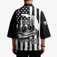 Alligator Alcatraz Kimono Cool Gator Everglades USA Grunge Flag - Wonder Print Shop