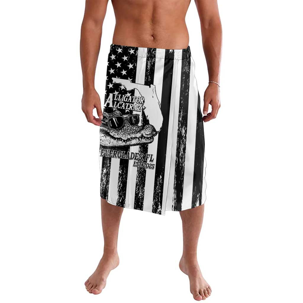Alligator Alcatraz Lavalava Cool Gator Everglades USA Grunge Flag - Wonder Print Shop