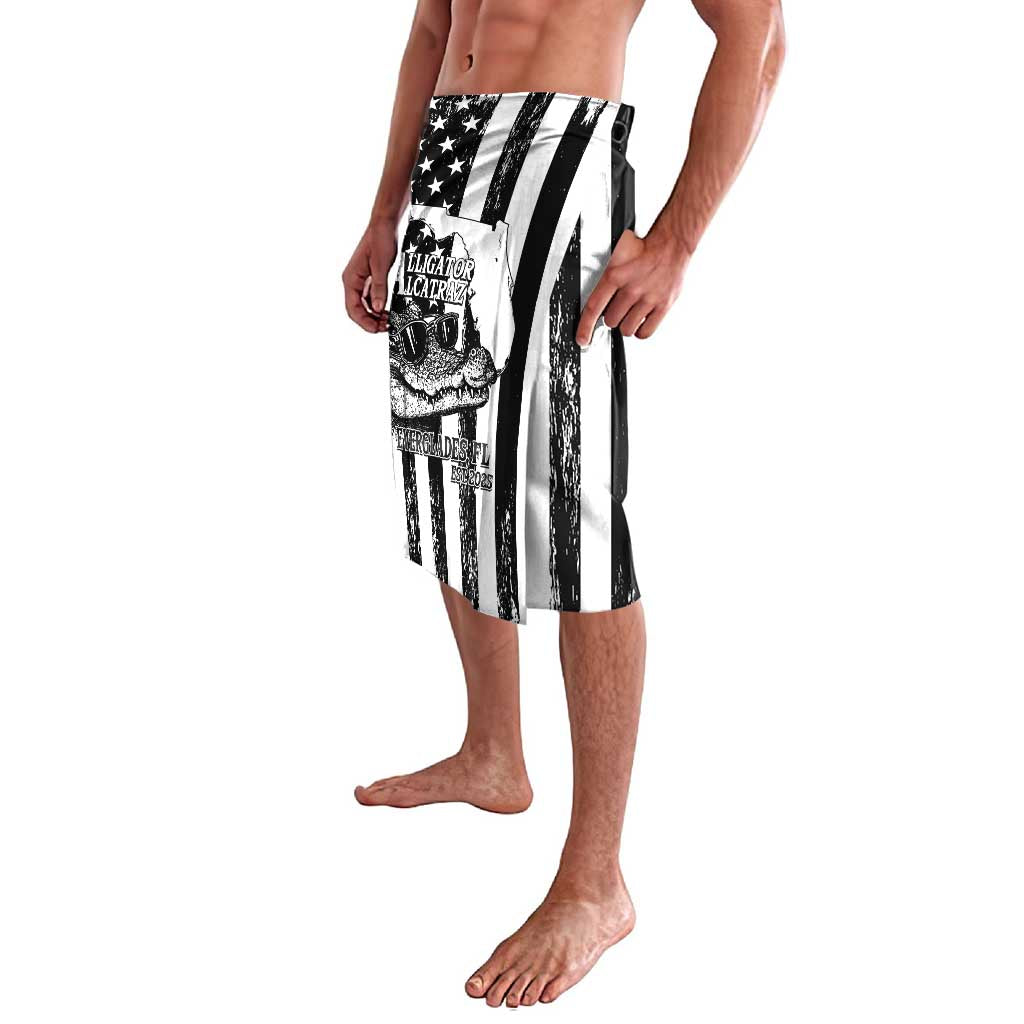 Alligator Alcatraz Lavalava Cool Gator Everglades USA Grunge Flag - Wonder Print Shop