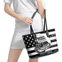 Alligator Alcatraz Leather Tote Bag Cool Gator Everglades USA Grunge Flag - Wonder Print Shop