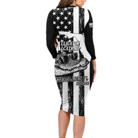 Alligator Alcatraz Long Sleeve Bodycon Dress Cool Gator Everglades USA Grunge Flag - Wonder Print Shop