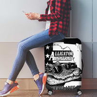 Alligator Alcatraz Luggage Cover Cool Gator Everglades USA Grunge Flag - Wonder Print Shop