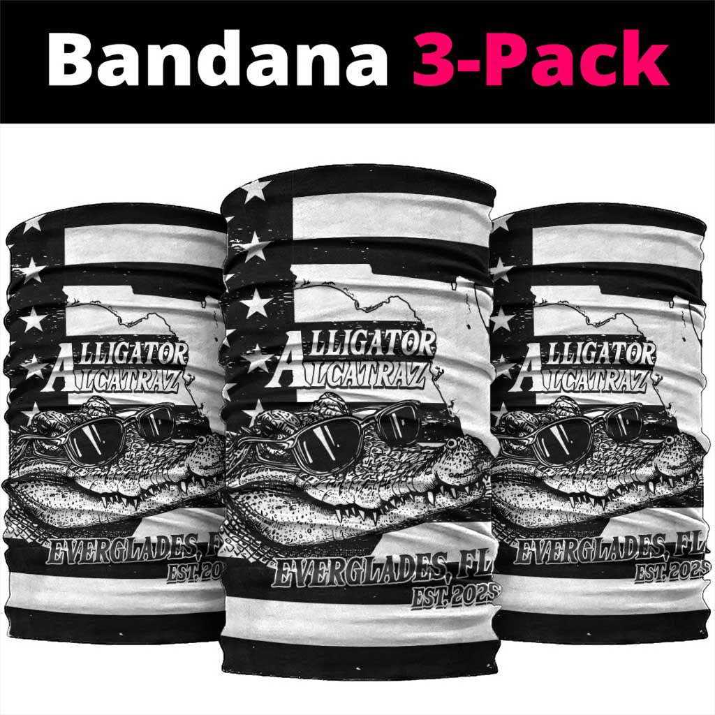 Alligator Alcatraz Neck Gaiter Cool Gator Everglades USA Grunge Flag - Wonder Print Shop