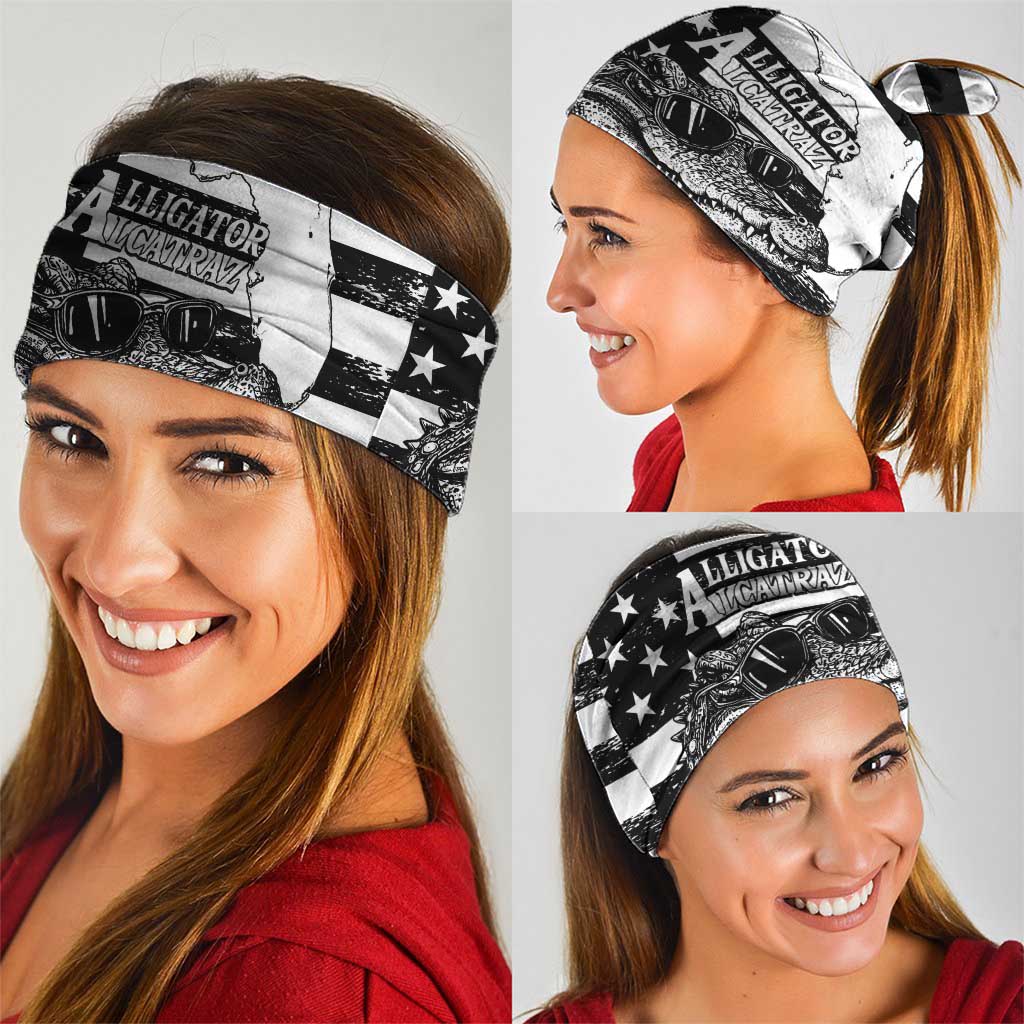 Alligator Alcatraz Neck Gaiter Cool Gator Everglades USA Grunge Flag - Wonder Print Shop