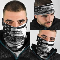 Alligator Alcatraz Neck Gaiter Cool Gator Everglades USA Grunge Flag - Wonder Print Shop