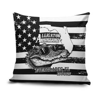 Alligator Alcatraz Pillow Cover Cool Gator Everglades USA Grunge Flag - Wonder Print Shop