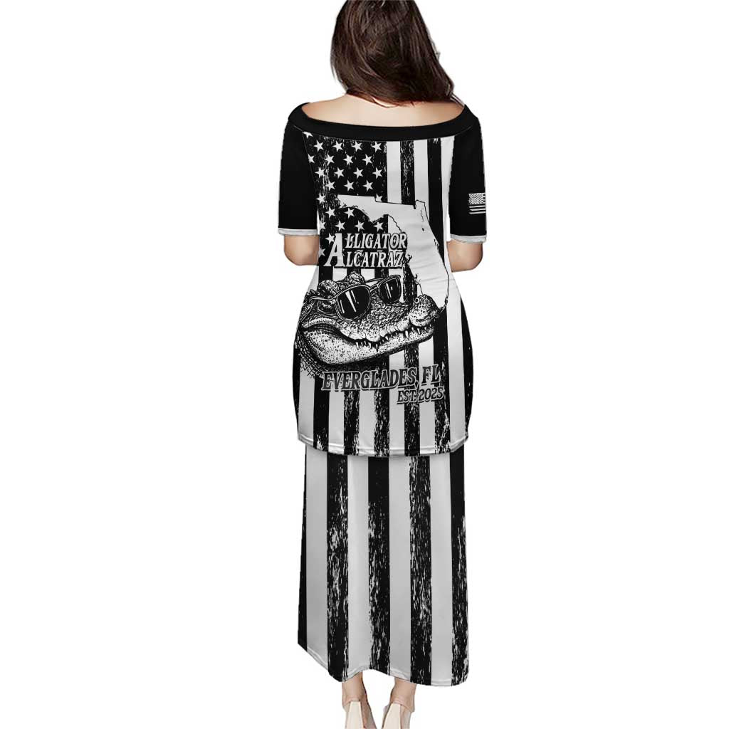 Alligator Alcatraz Puletasi Cool Gator Everglades USA Grunge Flag - Wonder Print Shop