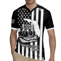 Alligator Alcatraz Rugby Jersey Cool Gator Everglades USA Grunge Flag - Wonder Print Shop