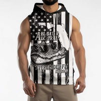 Alligator Alcatraz Sleeveless Hoodie Cool Gator Everglades USA Grunge Flag - Wonder Print Shop
