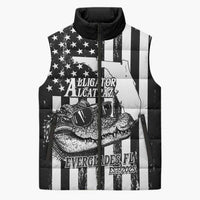 Alligator Alcatraz Sleeveless Puffer Jacket Cool Gator Everglades USA Grunge Flag - Wonder Print Shop