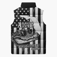 Alligator Alcatraz Sleeveless Puffer Jacket Cool Gator Everglades USA Grunge Flag - Wonder Print Shop