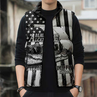 Alligator Alcatraz Sleeveless Puffer Jacket Cool Gator Everglades USA Grunge Flag - Wonder Print Shop