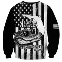 Alligator Alcatraz Sweatshirt Cool Gator Everglades USA Grunge Flag - Wonder Print Shop