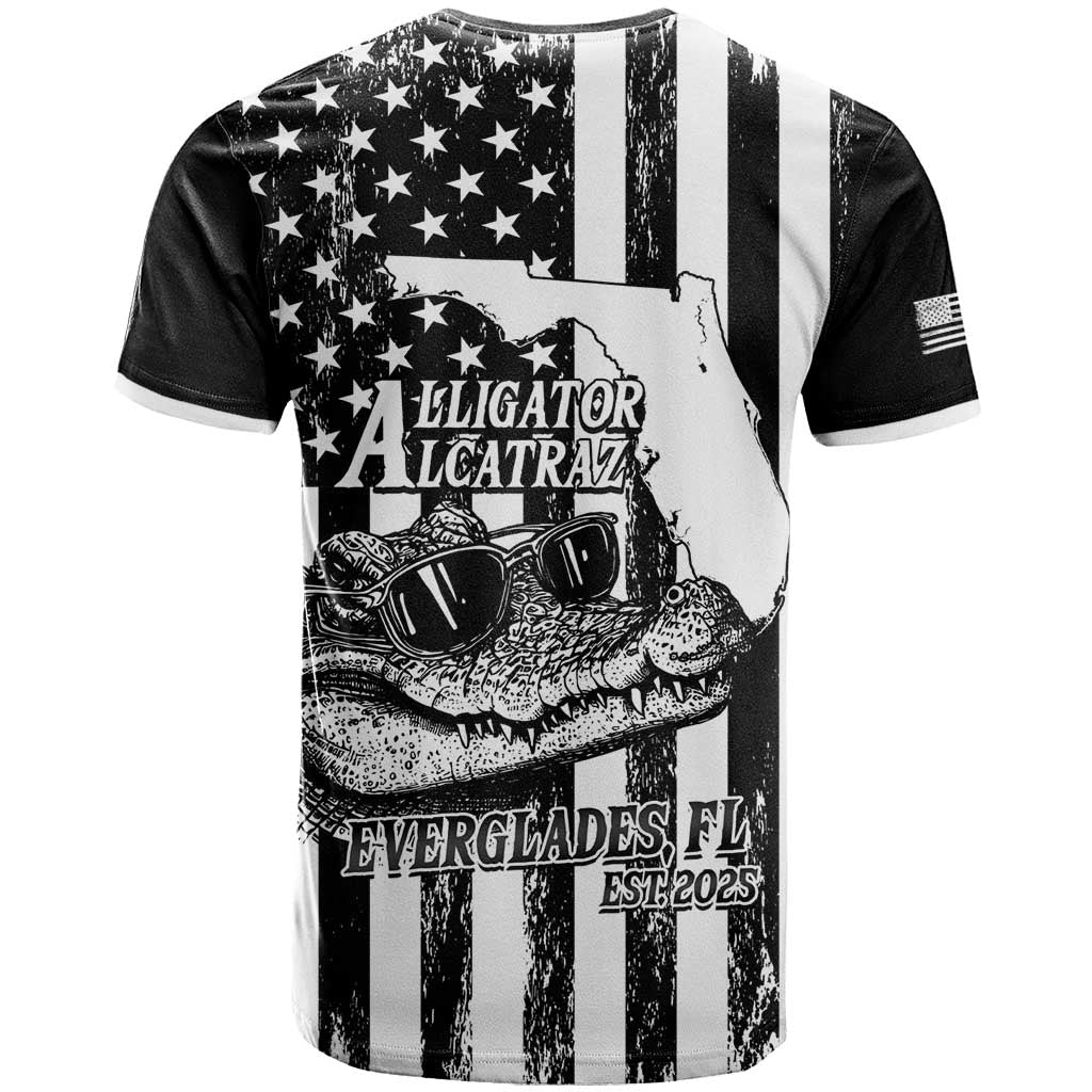 Alligator Alcatraz T Shirt Cool Gator Everglades USA Grunge Flag - Wonder Print Shop