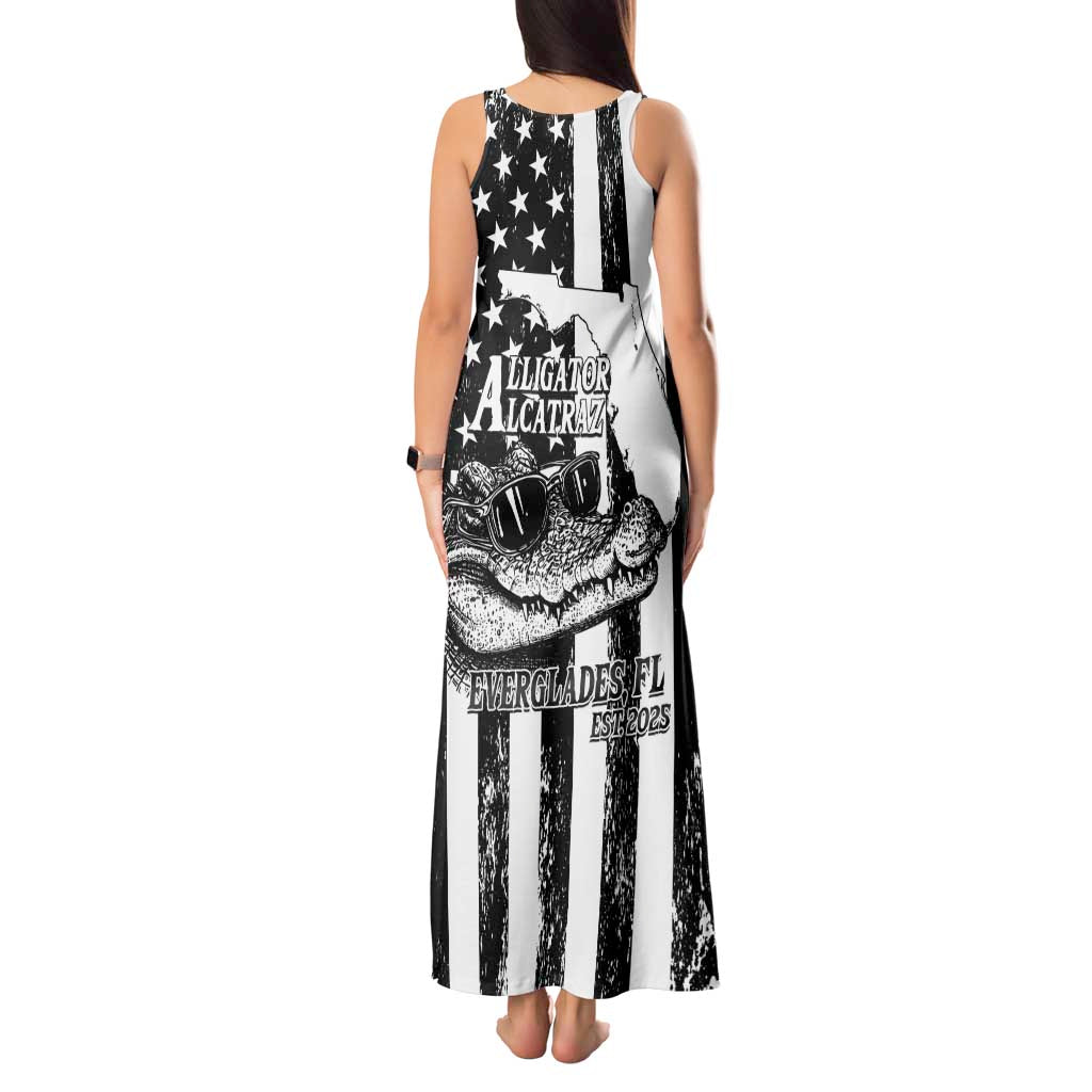 Alligator Alcatraz Tank Maxi Dress Cool Gator Everglades USA Grunge Flag - Wonder Print Shop
