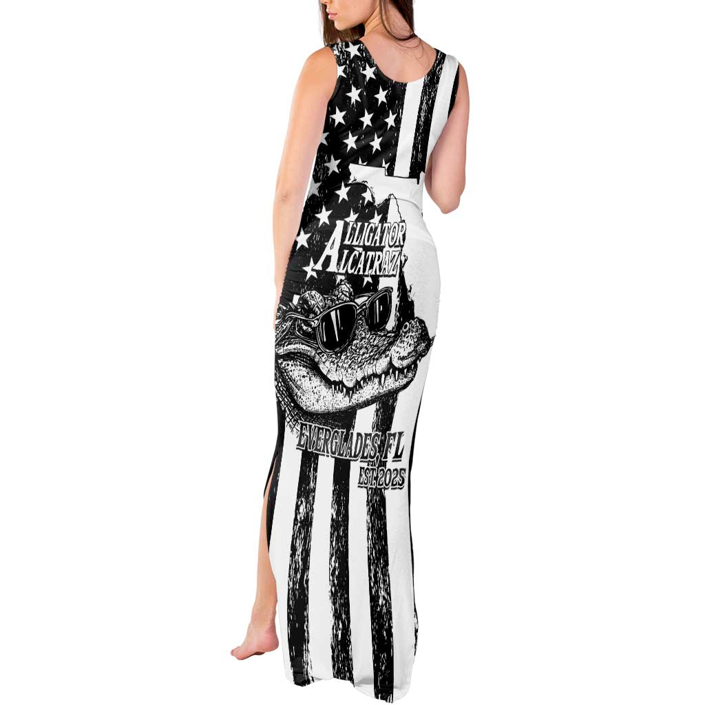 Alligator Alcatraz Tank Maxi Dress Cool Gator Everglades USA Grunge Flag - Wonder Print Shop