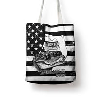 Alligator Alcatraz Tote Bag Cool Gator Everglades USA Grunge Flag - Wonder Print Shop