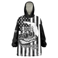 Alligator Alcatraz Wearable Blanket Hoodie Cool Gator Everglades USA Grunge Flag - Wonder Print Shop