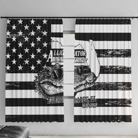 Alligator Alcatraz Window Curtain Cool Gator Everglades USA Grunge Flag - Wonder Print Shop