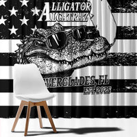 Alligator Alcatraz Window Curtain Cool Gator Everglades USA Grunge Flag - Wonder Print Shop
