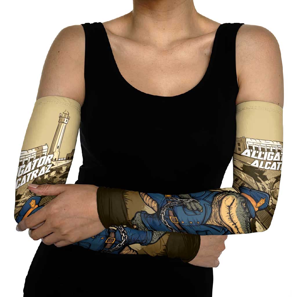 Alligator Alcatraz Arm Sleeves Police Gator Rock Penitentiary - Wonder Print Shop