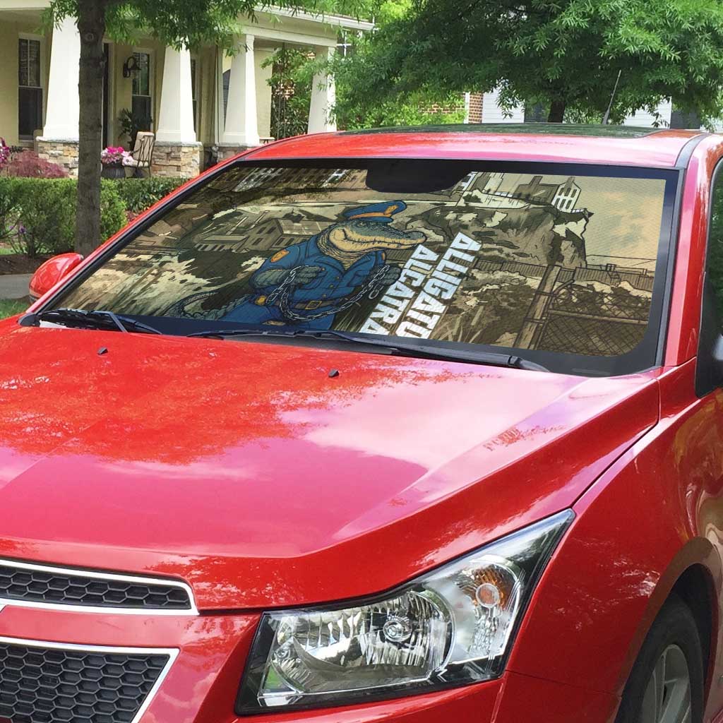 Alligator Alcatraz Auto Sun Shade Police Gator Rock Penitentiary - Wonder Print Shop