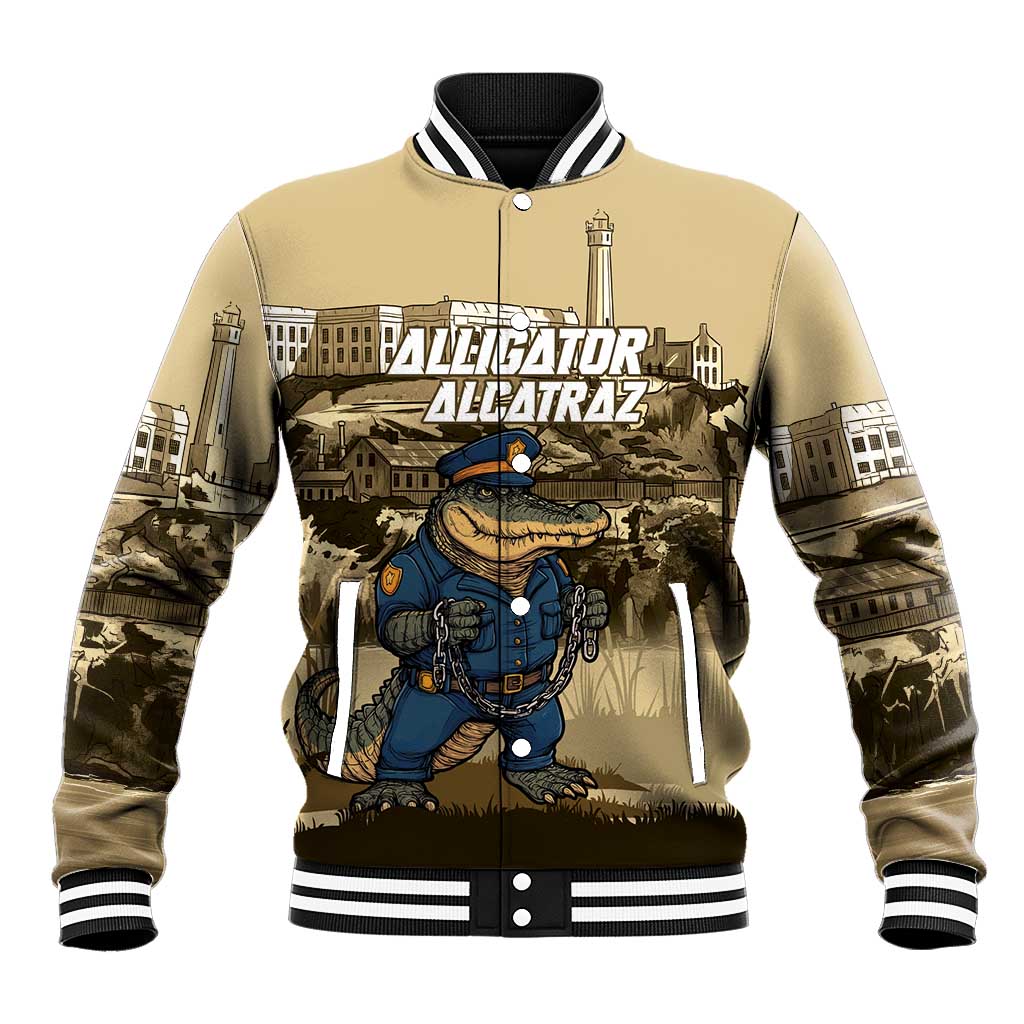 Alligator Alcatraz Baseball Jacket Police Gator Rock Penitentiary - Wonder Print Shop