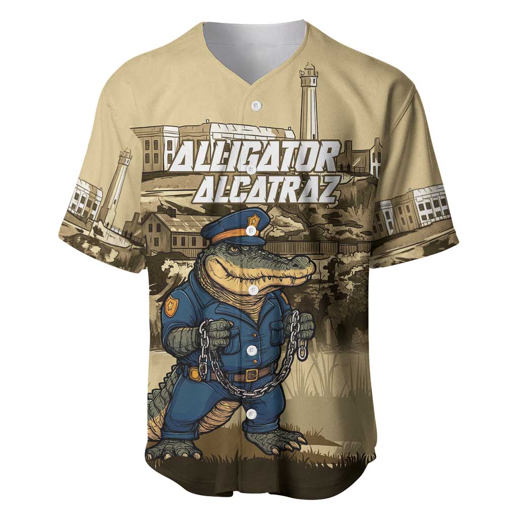Alligator Alcatraz Baseball Jersey Police Gator Rock Penitentiary - Wonder Print Shop