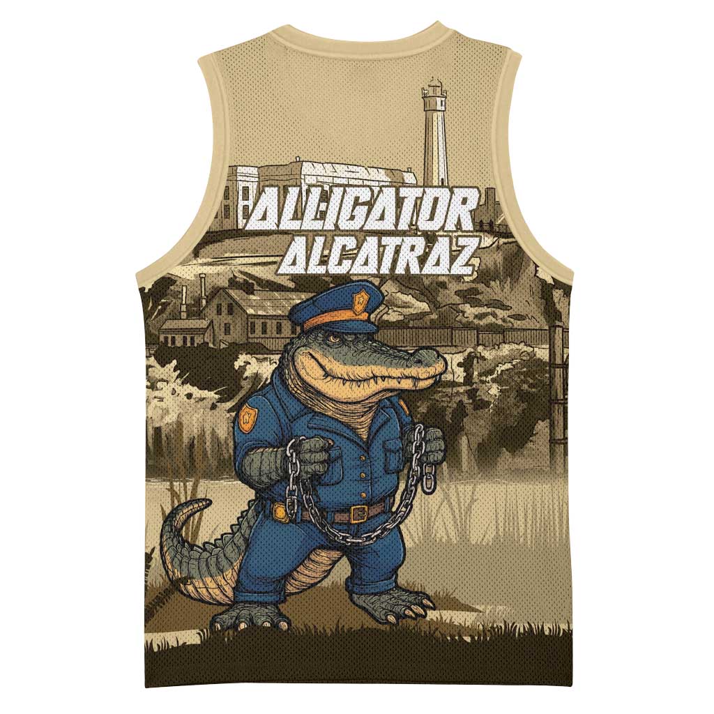 Alligator Alcatraz Basketball Jersey Police Gator Rock Penitentiary - Wonder Print Shop