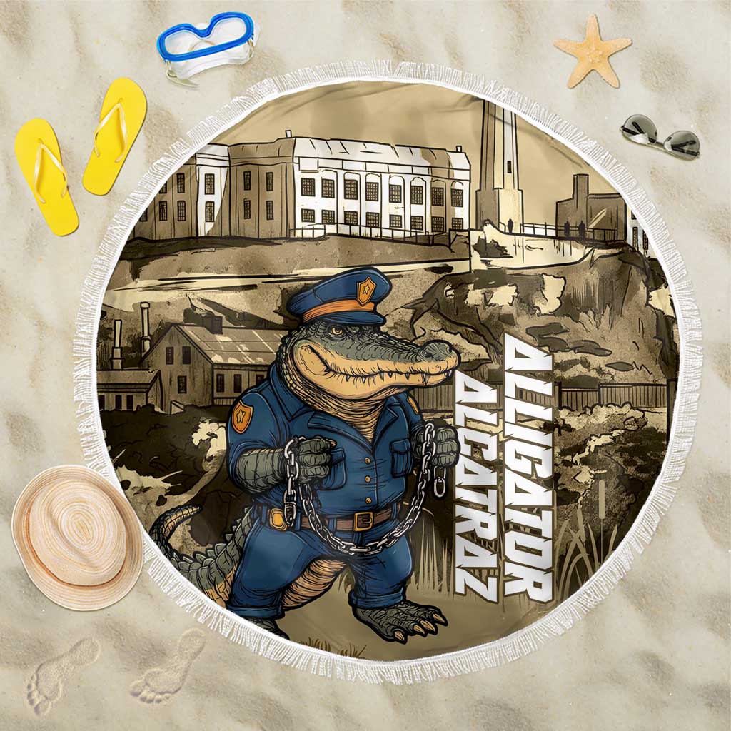 Alligator Alcatraz Beach Blanket Police Gator Rock Penitentiary - Wonder Print Shop